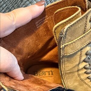 Born Tan Suede Lace-Up Boots
